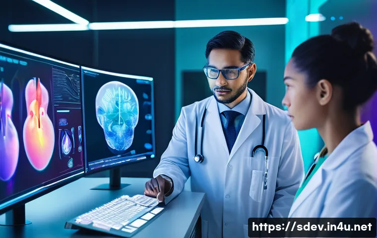 지속가능발전 전문가의 다양한 경로 탐색 - **Prompt:** A diverse group of medical professionals, including doctors and researchers, collaborati...